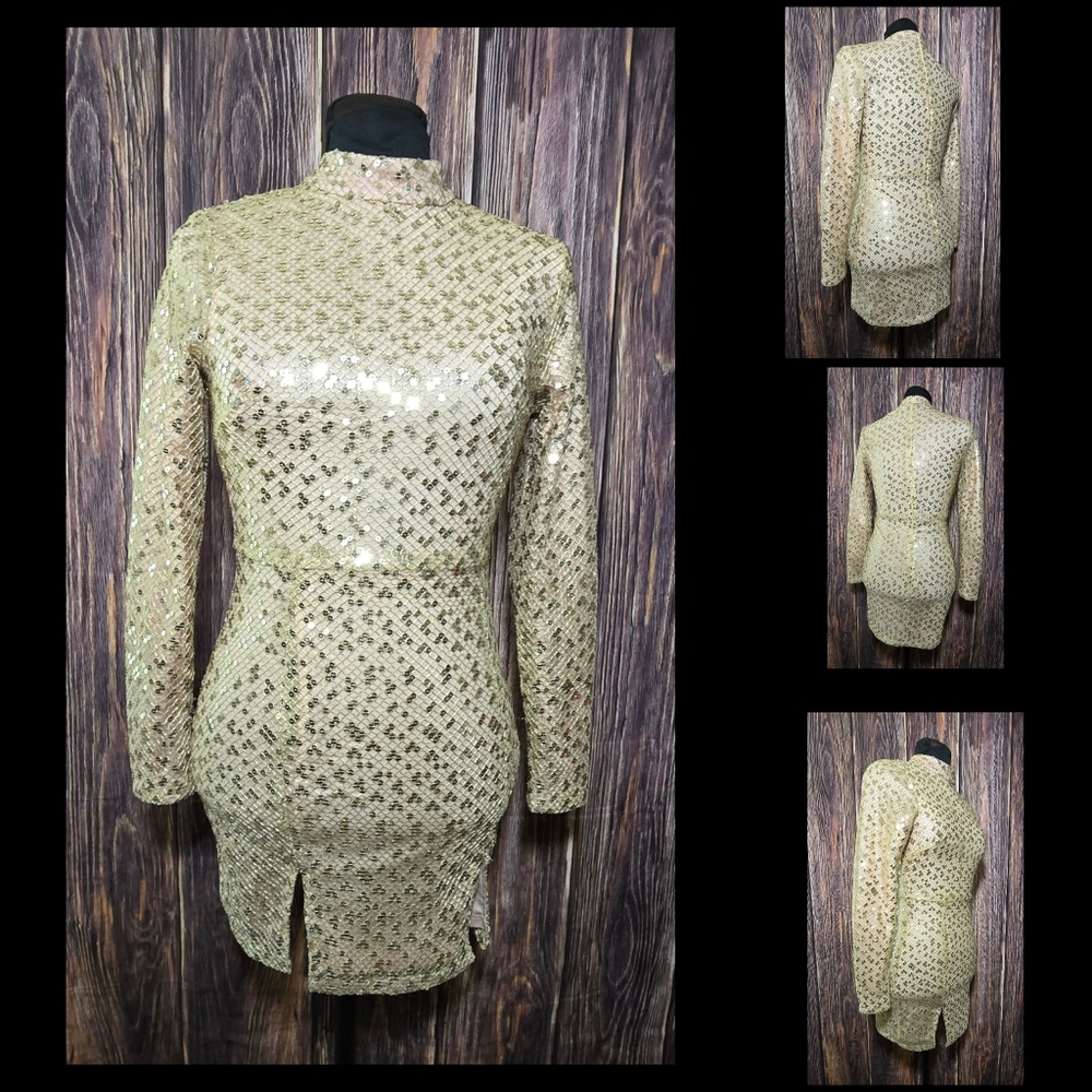 Elegant Gold Sequin Dress